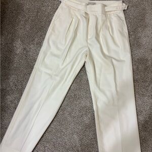 Banana Republic Cream Pleated Trousers